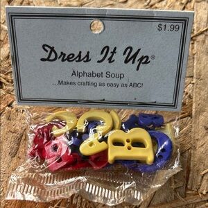 Vintage Alphabet Soup Buttons